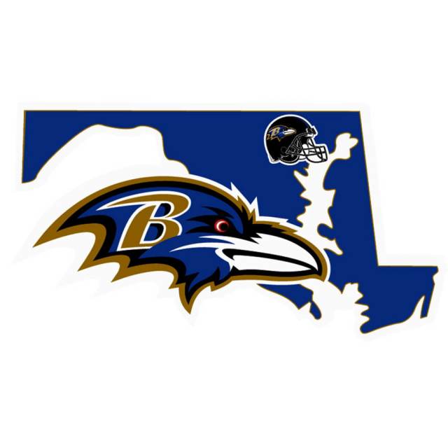 Baltimore Ravens Home State Logo - Vinyl Sticker