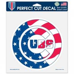 Chicago Cubs Stars & Stripes - 8x8 Full Color Die Cut Decal