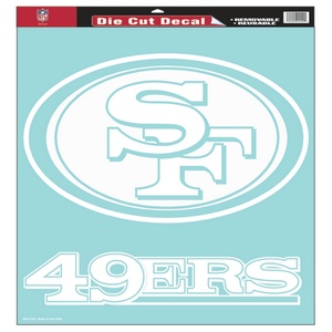 San Francisco 49ers - 18x18 White Die Cut Decal at Sticker Shoppe