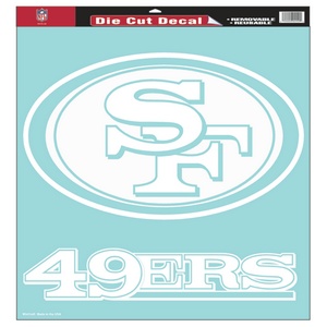 San Francisco 49ers - 18x18 White Die Cut Decal at Sticker Shoppe