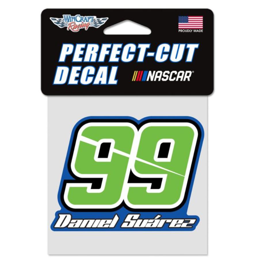 Daniel Suarez #99 Lime Green & Blue - 4x4 Die Cut Decal