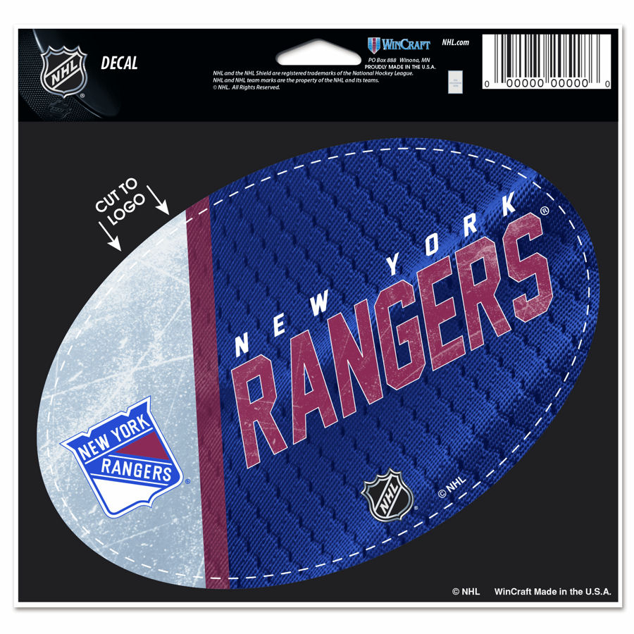 New York Rangers - 3.5x5 Vinyl Oval Sticker at Sticker Shoppe