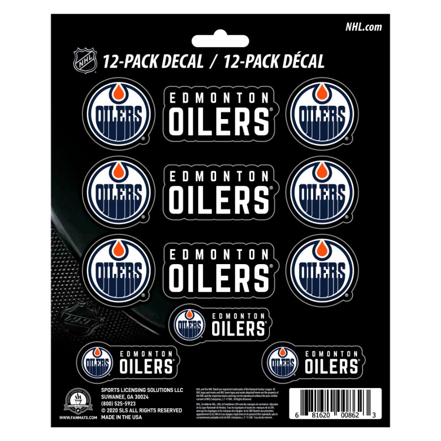 Edmonton Oilers Set Of 12 Sticker Sheet at Sticker Shoppe