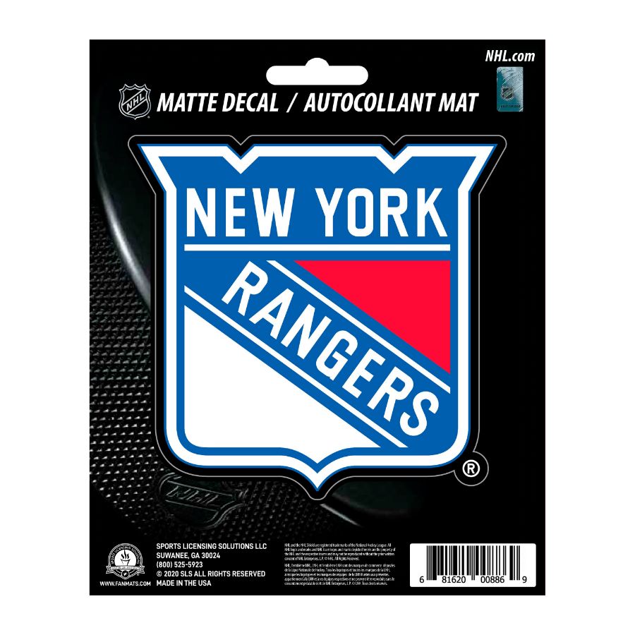 New York Rangers Vinyl Matte Sticker at Sticker Shoppe