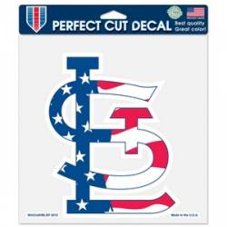 St Louis Cardinals Stars & Stripes - 8x8 Full Color Die Cut Decal