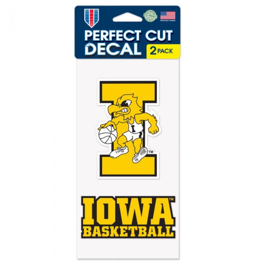 University Of Iowa Hawkeyes Basketball Set of Two 4x4 Die Cut Decals
