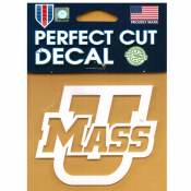 University of Massachusetts Amherst Minutemen White Die Cut Decal 4 x 4