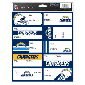 San Diego Chargers - Sheet of 10 Gift Tag Labels at Sticker Shoppe