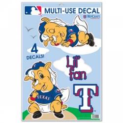 Texas Rangers Lil Fan Mascot - Set of 4 Ultra Decals