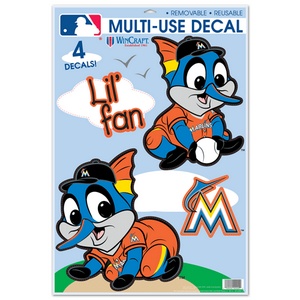 Miami Marlins Lil Fan Mascot - Set of 4 Ultra Decals