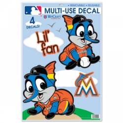 Miami Marlins Lil Fan Mascot - Set of 4 Ultra Decals