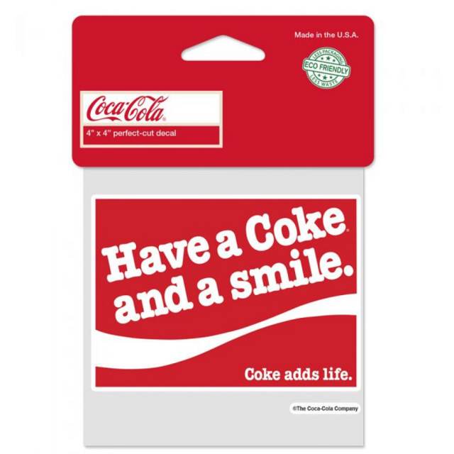 Coca-Cola Have A Coke And A Smile - 4x4 Die Cut Decal at Sticker