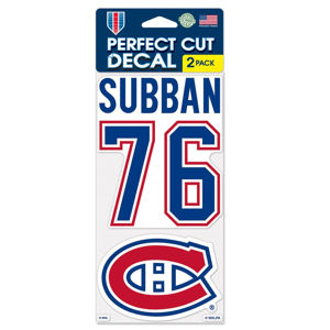 PK Subban #76 Montreal Canadiens - Set of Two 4x4 Die Cut Decals