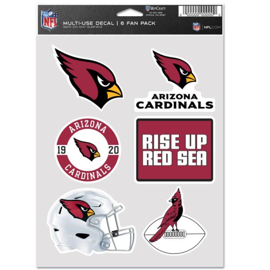 Arizona Cardinals 6 x 4 Decal Stickers Lot Of 4