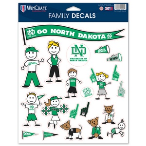 Und Sticker University Of North Dakota Fighting Sioux - 8.5x11 Family Sticker Sheet ...