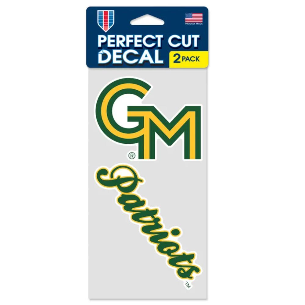Diseased Sticker George Mason University Patriots Script Logo - Set of Two 4x4 Die Cut ...