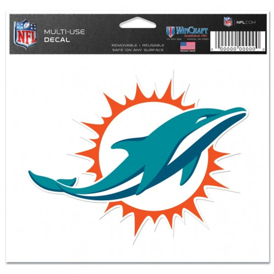 Miami Dolphins 5x6 Ultra Decal at Sticker Shoppe