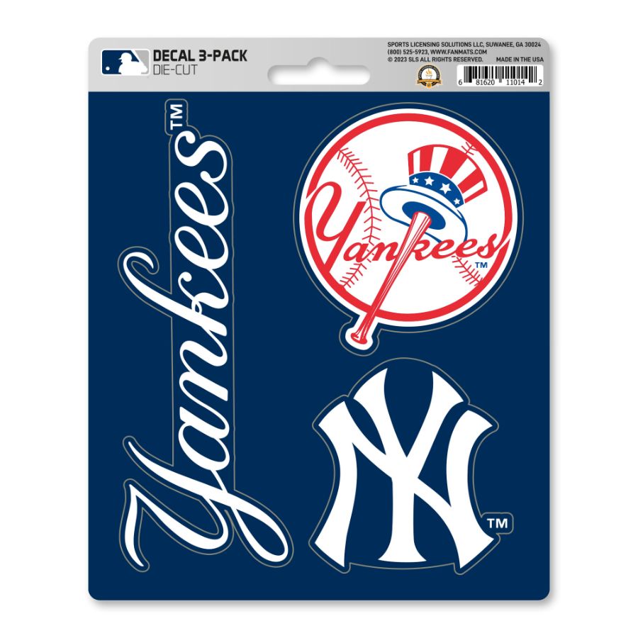 New York Yankees Set Of 3 Sticker Sheet at Sticker Shoppe