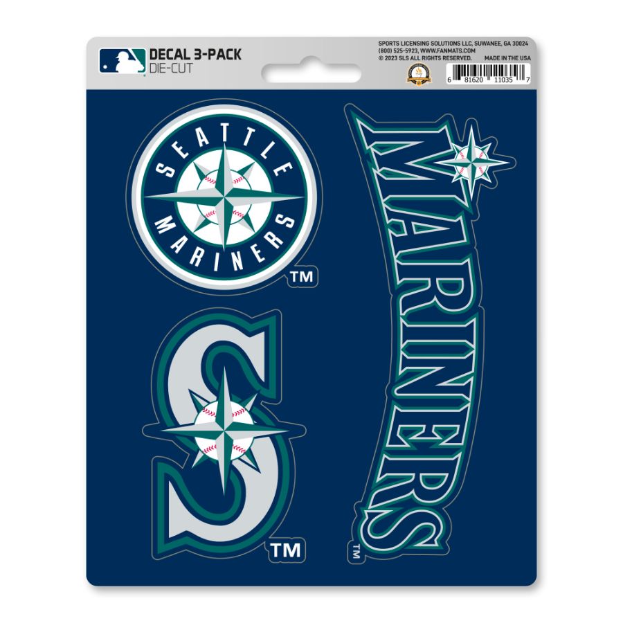 Seattle Mariners - Set Of 3 Sticker Sheet