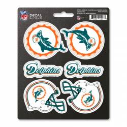 Miami Dolphins Retro Vintage Sticker Sheet of 6