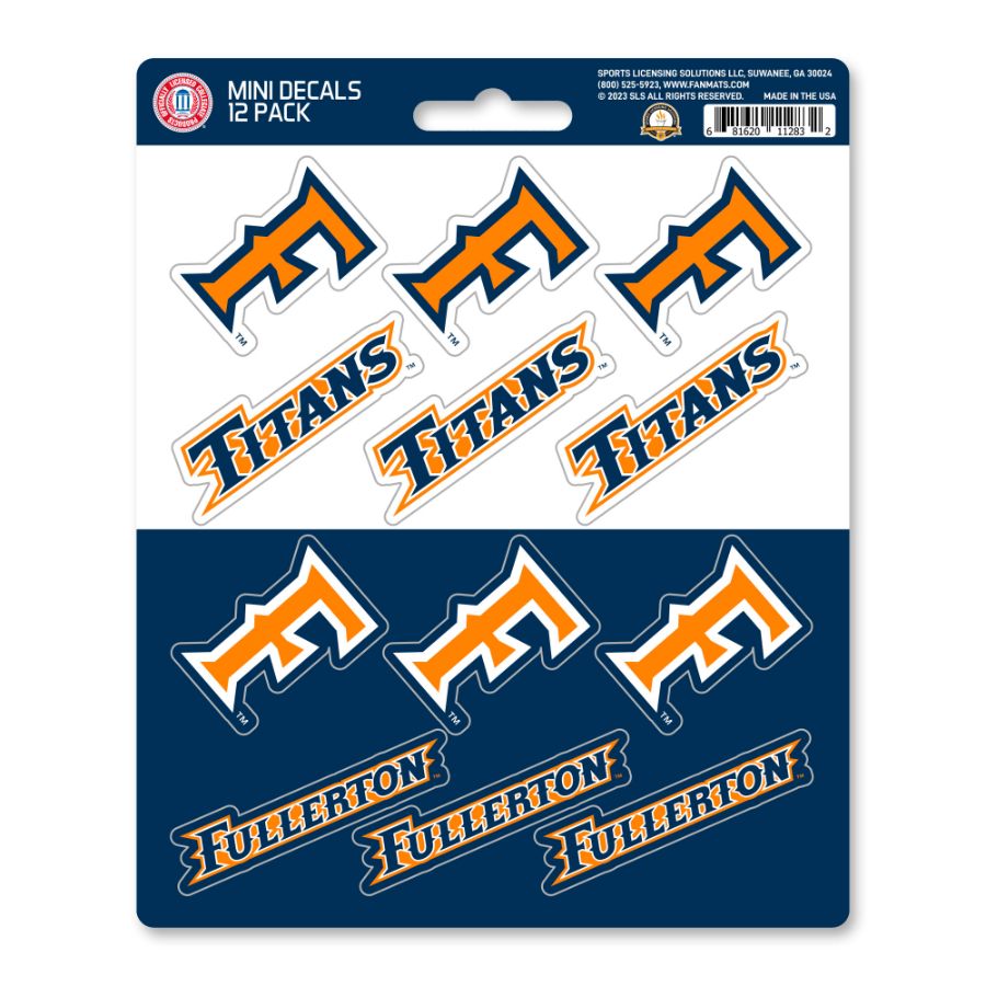 California State University-Fullerton Titans - Set Of 12 Sticker Sheet