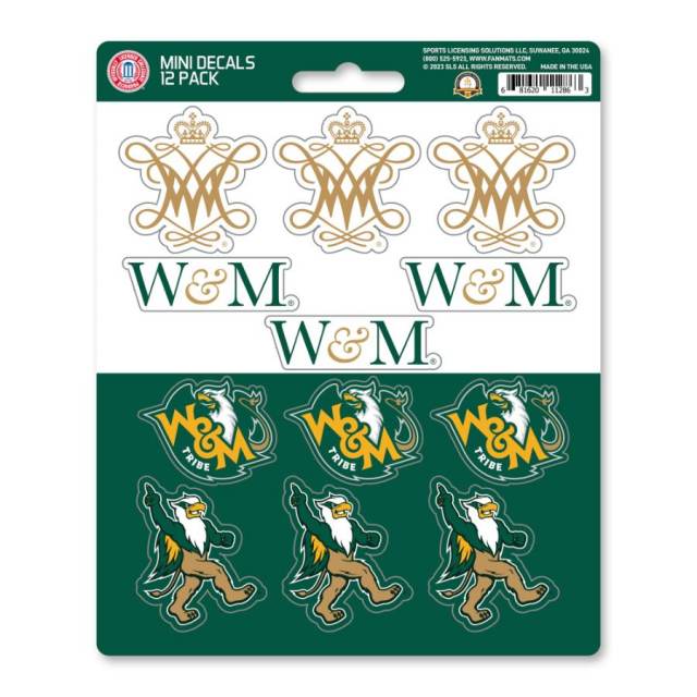 William & Mary College Tribe - Set Of 12 Sticker Sheet