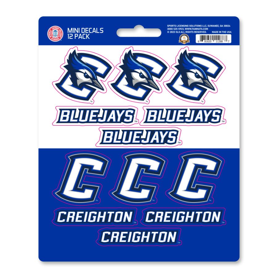 Creighton University Bluejays - Set Of 12 Sticker Sheet