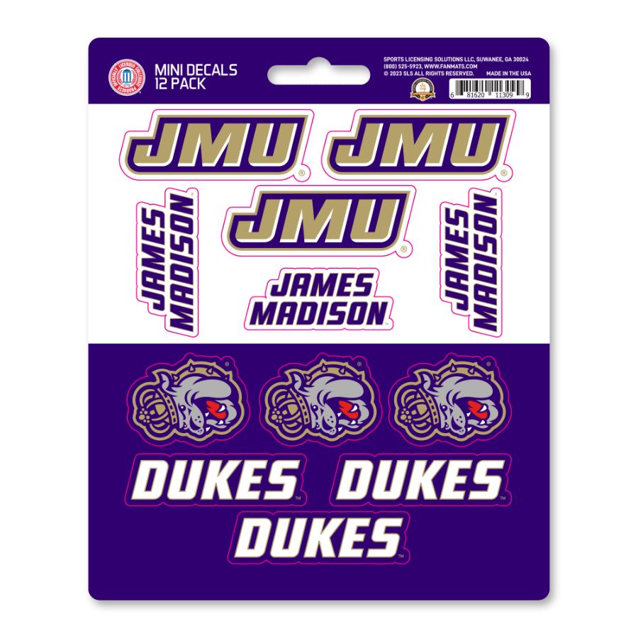 James Madison University Dukes Large Logo Decal – 11.5" X 9.25" – Officially Licensed – Craftique