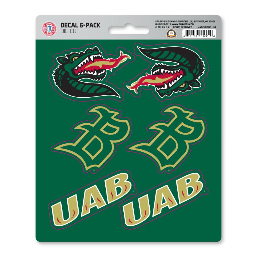 University Of Alabama At Birmingham Blazers UAB - Set Of 6 Sticker Sheet