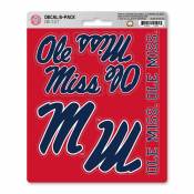 University Of Mississippi Ole Miss Rebels - Set Of 6 Sticker Sheet