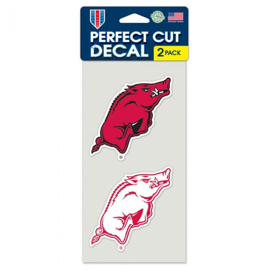 University Of Arkansas Razorbacks - Set of Two 4x4 Die Cut Decals
