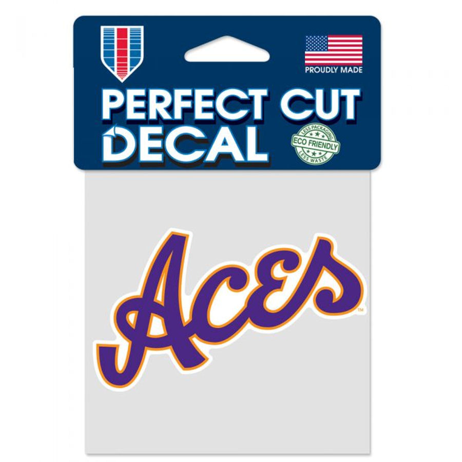 University Of Evansville Purple Aces 4x4 Die Cut Decal at Sticker Shoppe