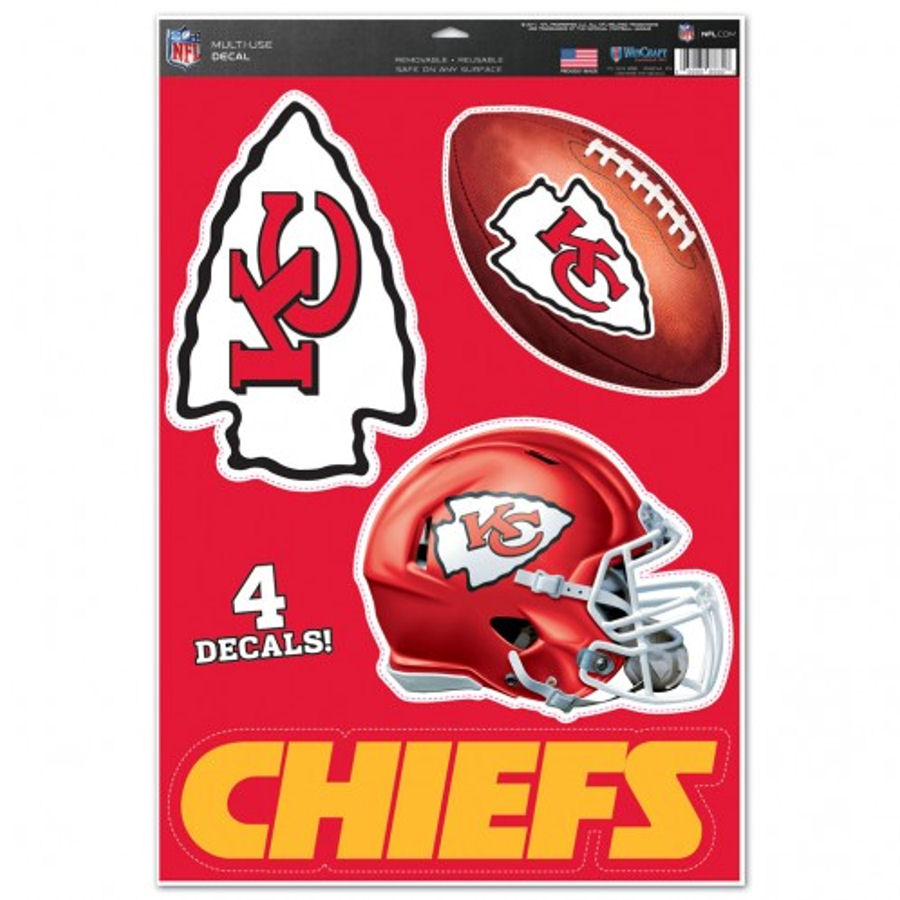 Kansas City Chiefs Set of 4 Ultra Decals at Sticker Shoppe