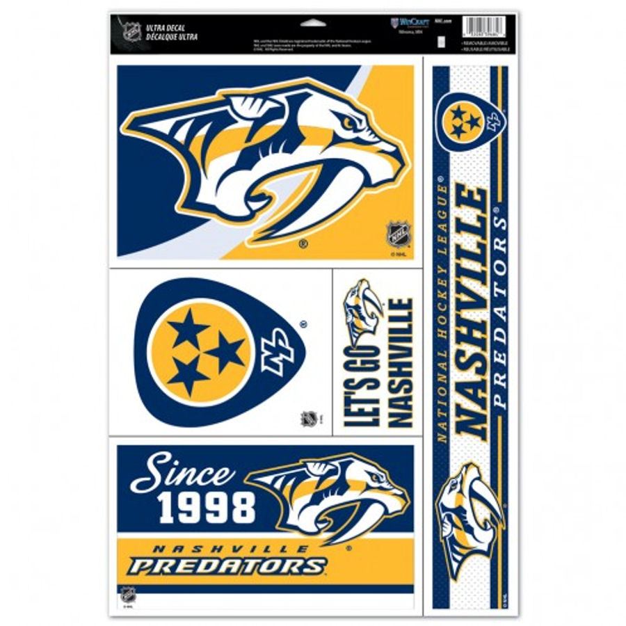Nashville Predators - Set of 5 Ultra Decals at Sticker Shoppe