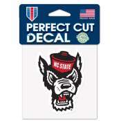 North Carolina State University Wolfpack Mr. Wuf Logo - 4x4 Die Cut Decal