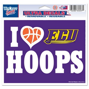 I Love East Carolina University Pirates Hoops - 5x6 Ultra Decal