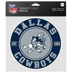 Dallas Cowboys Round Retro Vintage Logo - 8x8 Die Cut Decal