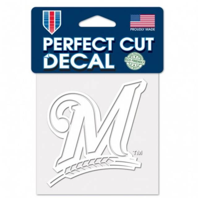 Milwaukee Brewers Logo - 4x4 White Die Cut Decal
