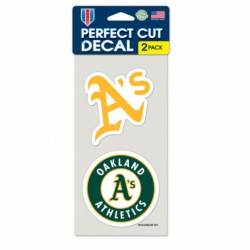 Oakland Athletics A's - Set of Two 4x4 Die Cut Decals