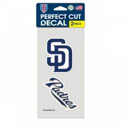 San Diego Padres Script - Set of Two 4x4 Die Cut Decals