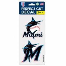 Miami Marlins 2019-Present Logo - Set of Two 4x4 Die Cut Decals
