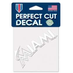 Miami Marlins Script Logo - 4x4 White Die Cut Decal