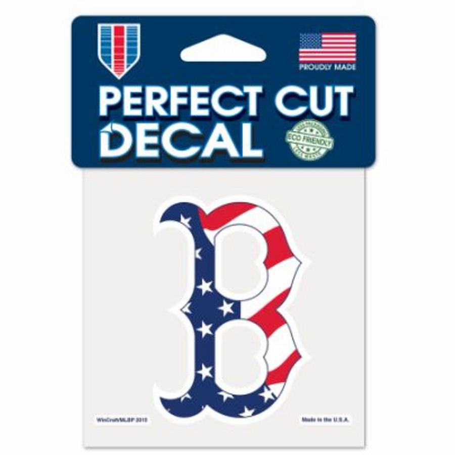 Boston Red Sox American Flag Stars & Stripes - 4x4 Die Cut Decal