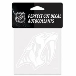 Nashville Predators Logo - 4x4 White Die Cut Decal