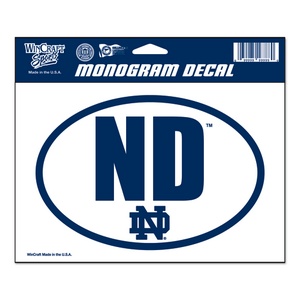 University Of Notre Dame Fighting Irish - Oval Monogram Decal
