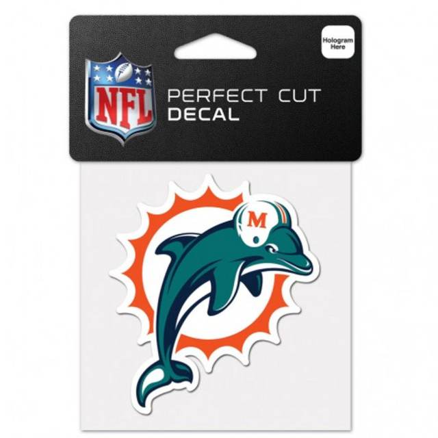 Miami Dolphins 1997-2012 Retro Logo - 4x4 Die Cut Decal at Sticker