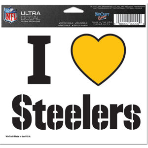 I Love The Pittsburgh Steelers White - 5x6 Ultra Decal