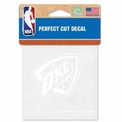 Oklahoma City Thunder Logo - 4x4 White Die Cut Decal