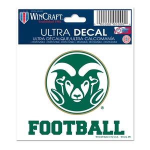 Colorado State University Rams Football - 3x4 Ultra Decal at Sticker Shoppe