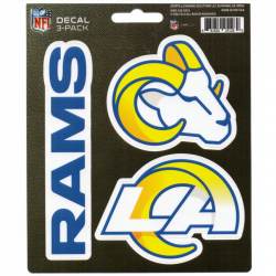 Los Angeles Rams Vinyl Sticker Sheet of 3 Logos